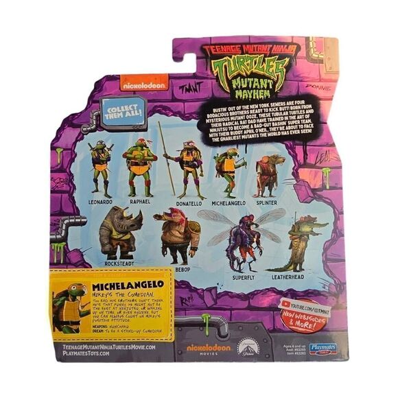 Teenage Mutant Ninja Turtles Mutant Mayhem Michelangelo Playmates Figure Sealed - Picture 2 of 4